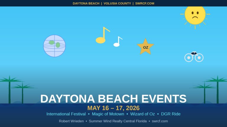 Daytona Beach events guide for May 16–17, 2026 featuring the International Festival, Magic of Motown, and more fun things to do in Volusia County